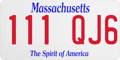 MA license plate 111QJ6