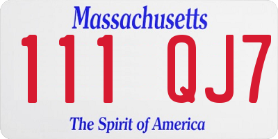 MA license plate 111QJ7