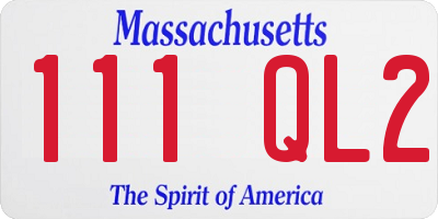MA license plate 111QL2