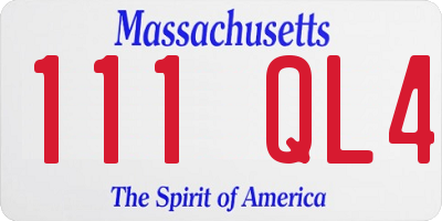 MA license plate 111QL4