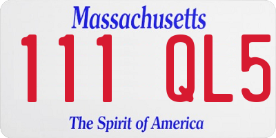 MA license plate 111QL5