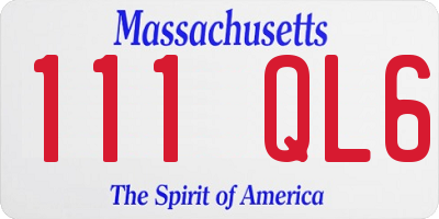 MA license plate 111QL6