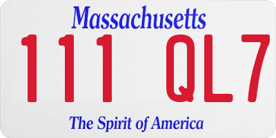 MA license plate 111QL7