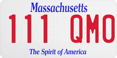 MA license plate 111QM0