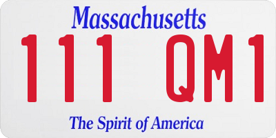 MA license plate 111QM1