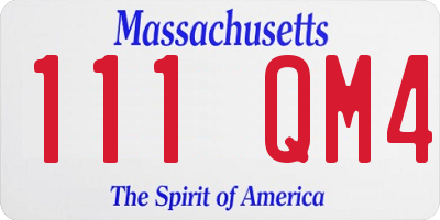 MA license plate 111QM4