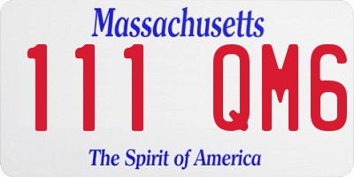 MA license plate 111QM6