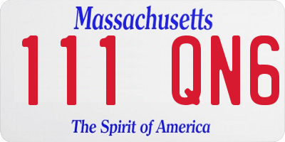 MA license plate 111QN6