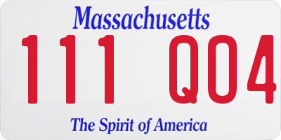 MA license plate 111QO4