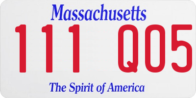 MA license plate 111QO5