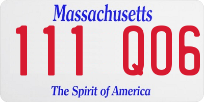MA license plate 111QO6