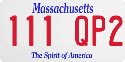 MA license plate 111QP2