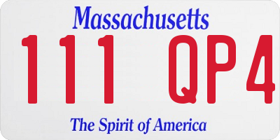 MA license plate 111QP4
