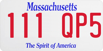 MA license plate 111QP5