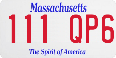MA license plate 111QP6