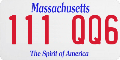 MA license plate 111QQ6