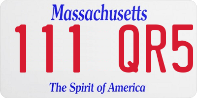 MA license plate 111QR5