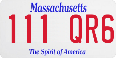 MA license plate 111QR6