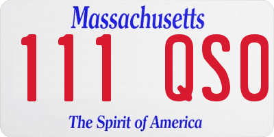 MA license plate 111QS0