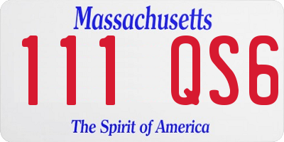 MA license plate 111QS6