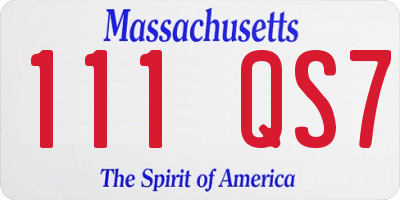 MA license plate 111QS7