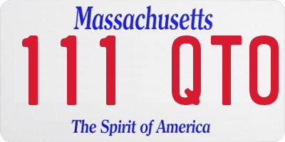 MA license plate 111QT0