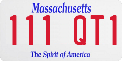 MA license plate 111QT1