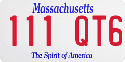 MA license plate 111QT6