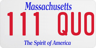 MA license plate 111QU0