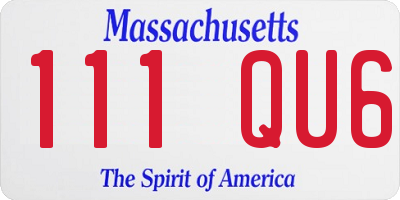 MA license plate 111QU6