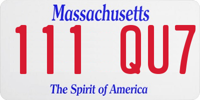 MA license plate 111QU7