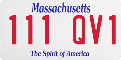 MA license plate 111QV1