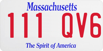 MA license plate 111QV6