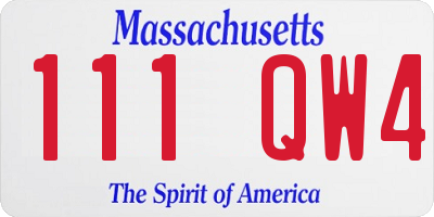 MA license plate 111QW4