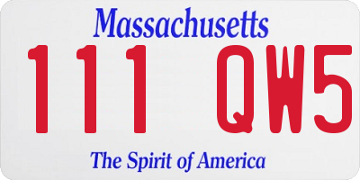 MA license plate 111QW5