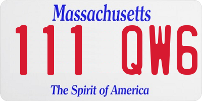 MA license plate 111QW6