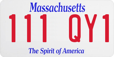 MA license plate 111QY1