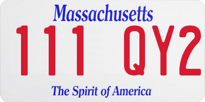 MA license plate 111QY2