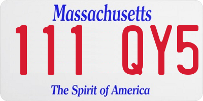 MA license plate 111QY5