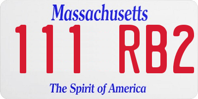 MA license plate 111RB2
