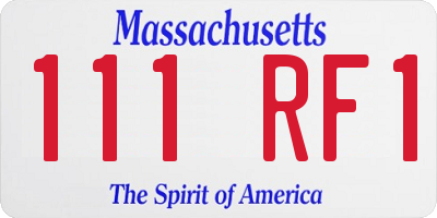 MA license plate 111RF1