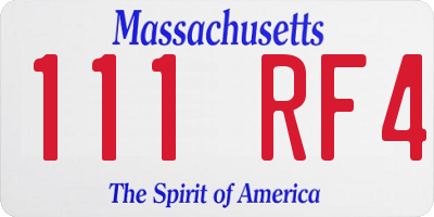 MA license plate 111RF4