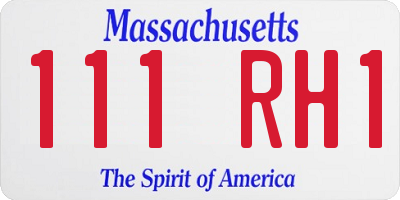 MA license plate 111RH1
