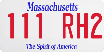MA license plate 111RH2