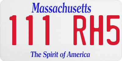 MA license plate 111RH5