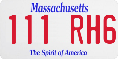MA license plate 111RH6
