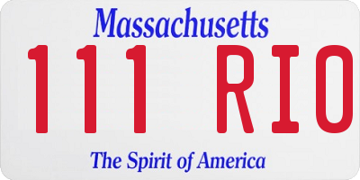 MA license plate 111RI0