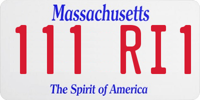 MA license plate 111RI1
