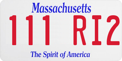 MA license plate 111RI2