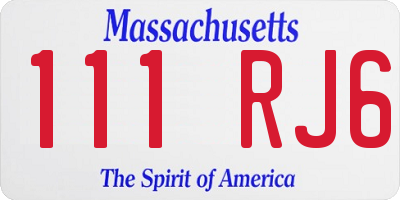 MA license plate 111RJ6